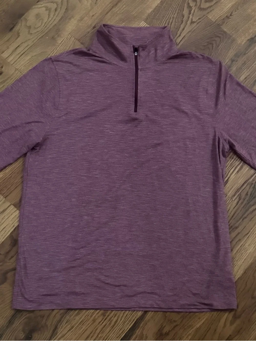 J. Crew Men's Long Sleeve Quarter-Zip Pullover in Heather Plum